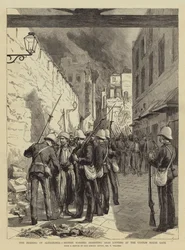 The Burning of Alexandria, British Marines arresting Arab Looters at the Custom House Gate